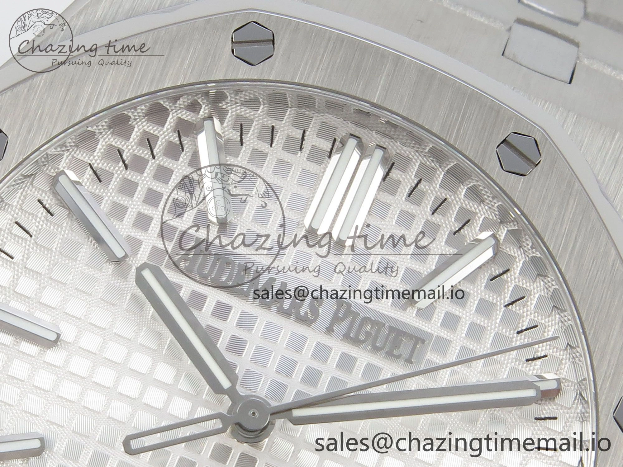 Royal Oak 15510 SS TWSF Best Edition White Textured Dial on SS Bracelet SA4302 Super Clone ZeroBulk 4249