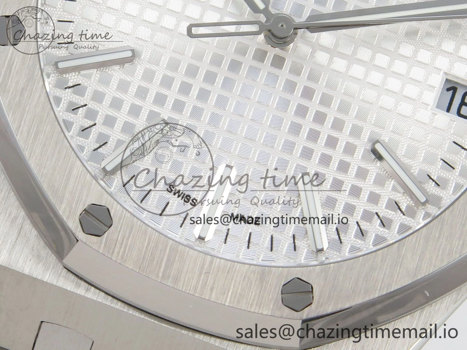 Royal Oak 15510 SS TWSF Best Edition White Textured Dial on SS Bracelet SA4302 Super Clone ZeroBulk 4249