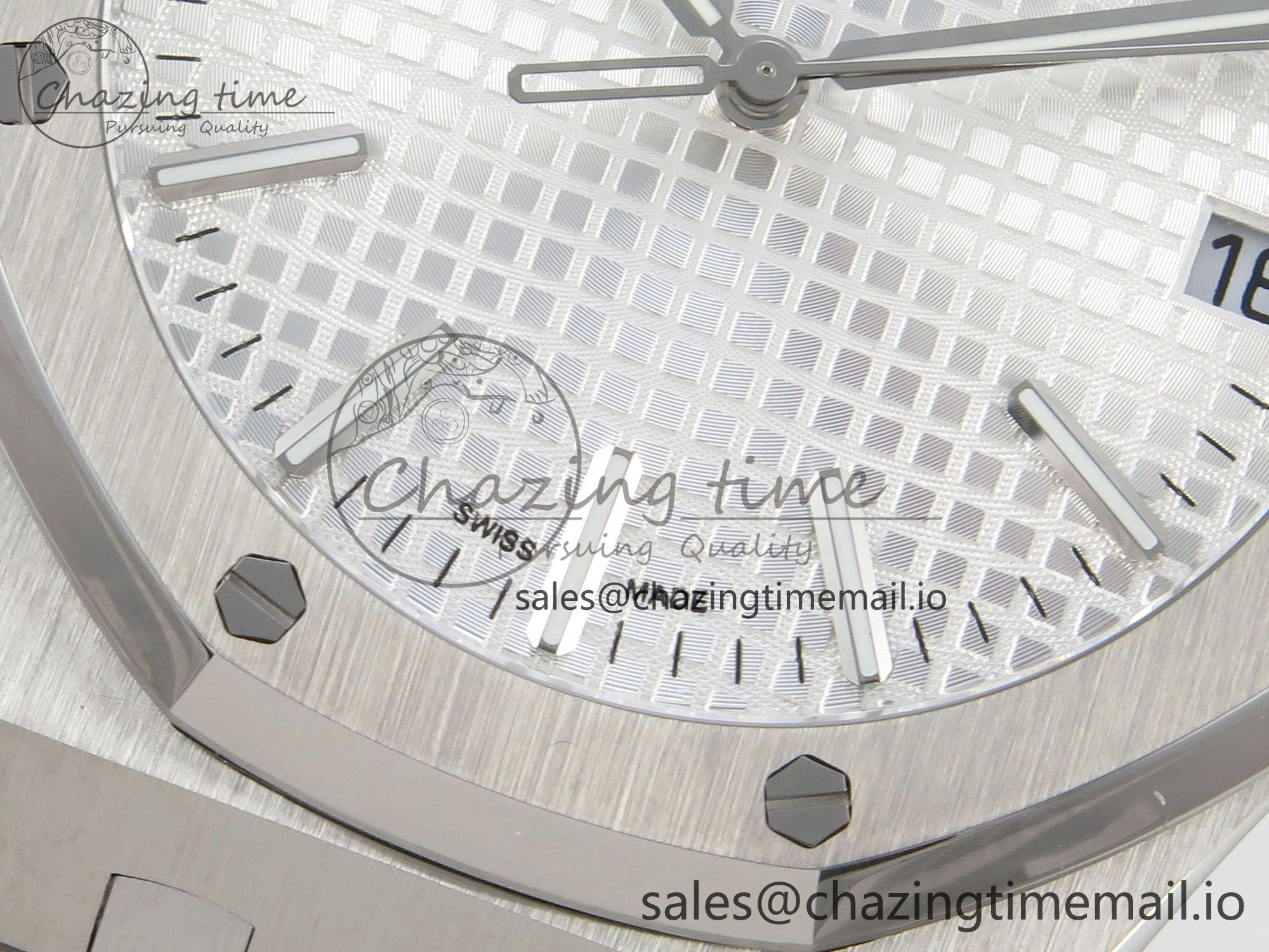Royal Oak 15510 SS TWSF Best Edition White Textured Dial on SS Bracelet SA4302 Super Clone ZeroBulk 4249