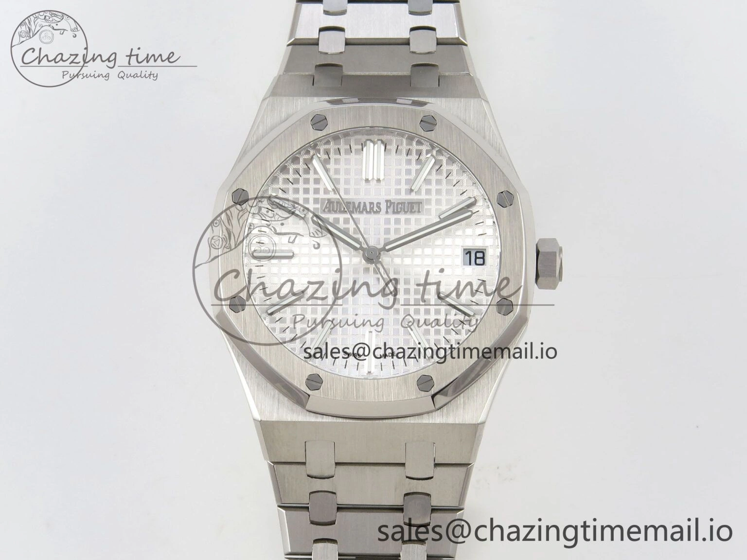 Royal Oak 15510 SS TWSF Best Edition White Textured Dial on SS Bracelet SA4302 Super Clone ZeroBulk 4249