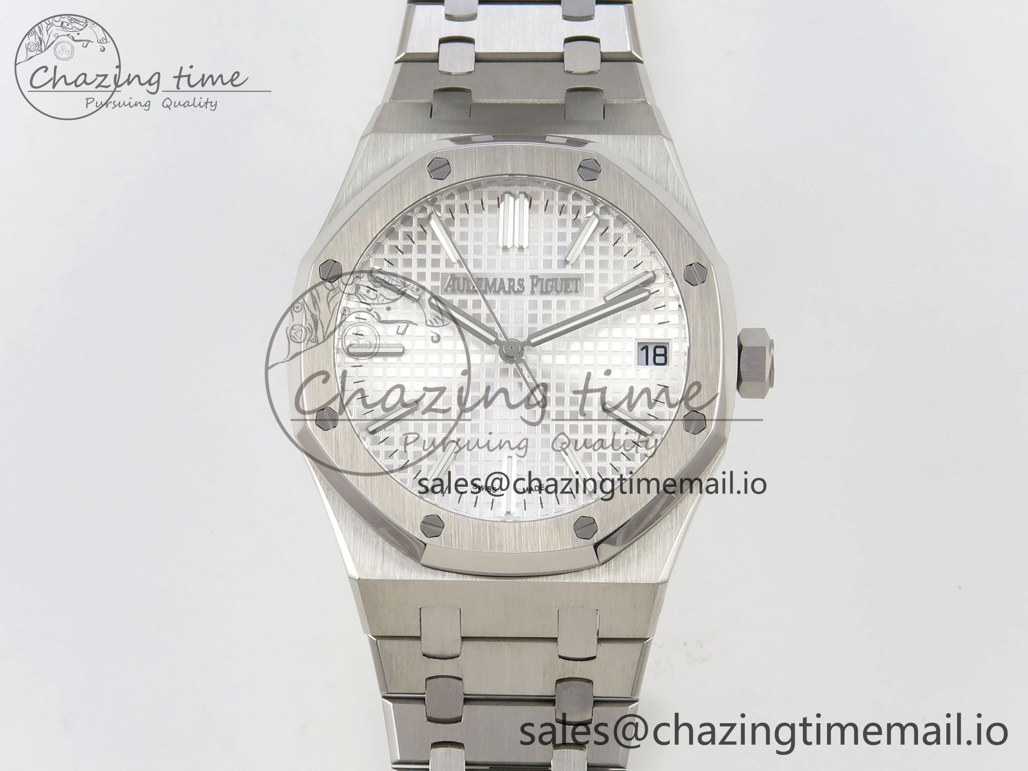 Royal Oak 15510 SS TWSF Best Edition White Textured Dial on SS Bracelet SA4302 Super Clone ZeroBulk 4249