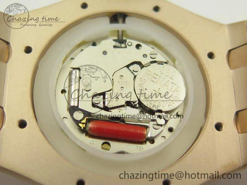 Supportive Royal Oak 33mm 15000 Satin-Polished RG OM Best Edition Gold Dial On RG Bracelet Quartz 4964