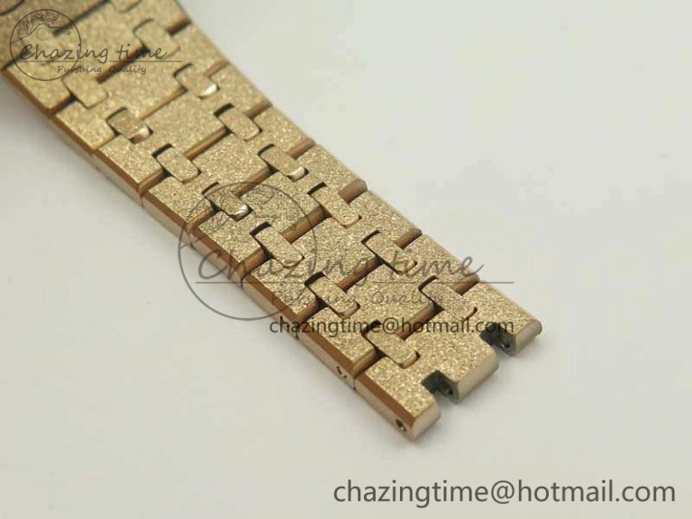 Supportive Royal Oak 33mm 15000 Satin-Polished RG OM Best Edition Gold Dial On RG Bracelet Quartz 4964