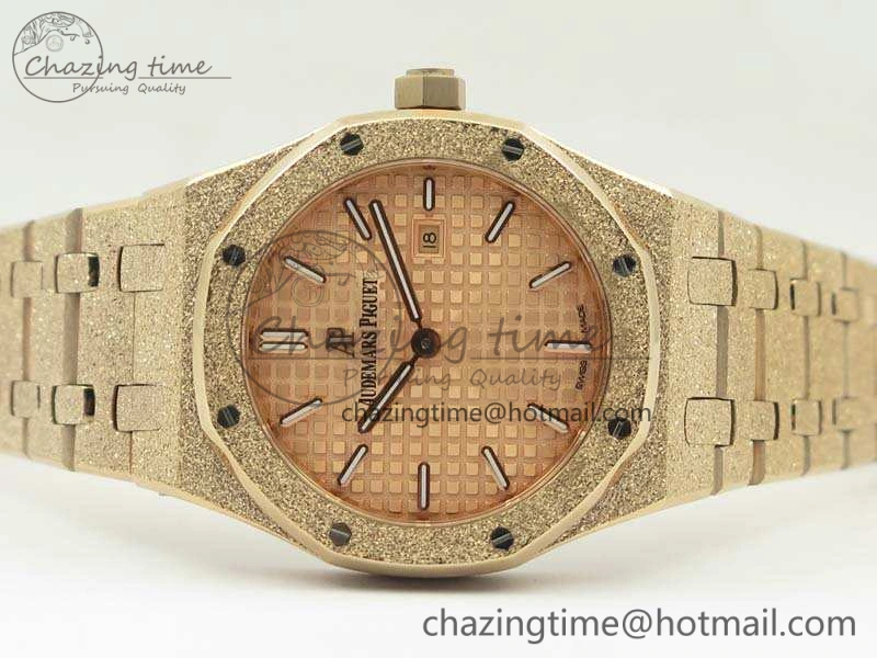 Supportive Royal Oak 33mm 15000 Satin-Polished RG OM Best Edition Gold Dial On RG Bracelet Quartz 4964