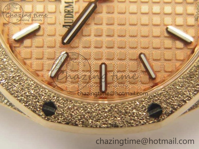 Supportive Royal Oak 33mm 15000 Satin-Polished RG OM Best Edition Gold Dial On RG Bracelet Quartz 4964