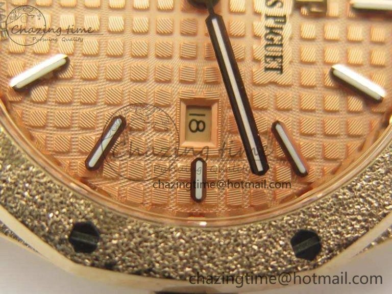 Supportive Royal Oak 33mm 15000 Satin-Polished RG OM Best Edition Gold Dial On RG Bracelet Quartz 4964