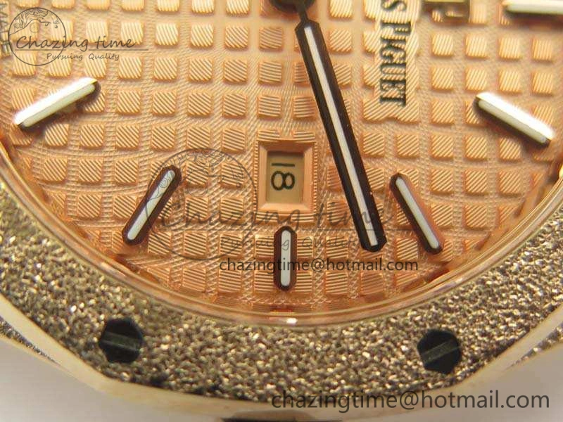 Supportive Royal Oak 33mm 15000 Satin-Polished RG OM Best Edition Gold Dial On RG Bracelet Quartz 4964