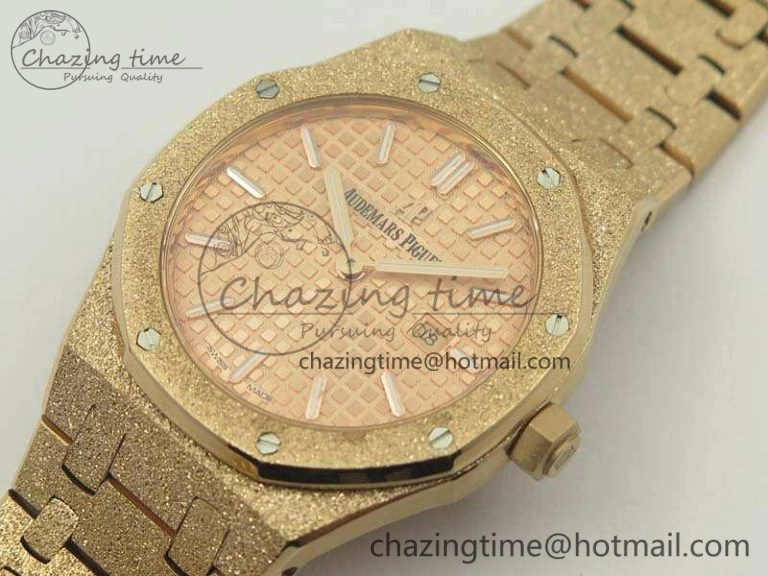 Supportive Royal Oak 33mm 15000 Satin-Polished RG OM Best Edition Gold Dial On RG Bracelet Quartz 4964