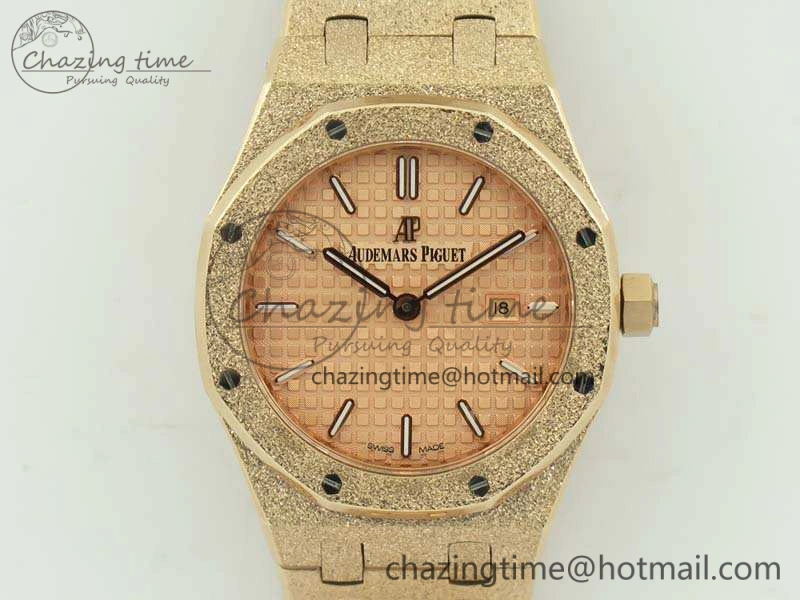 Supportive Royal Oak 33mm 15000 Satin-Polished RG OM Best Edition Gold Dial On RG Bracelet Quartz 4964