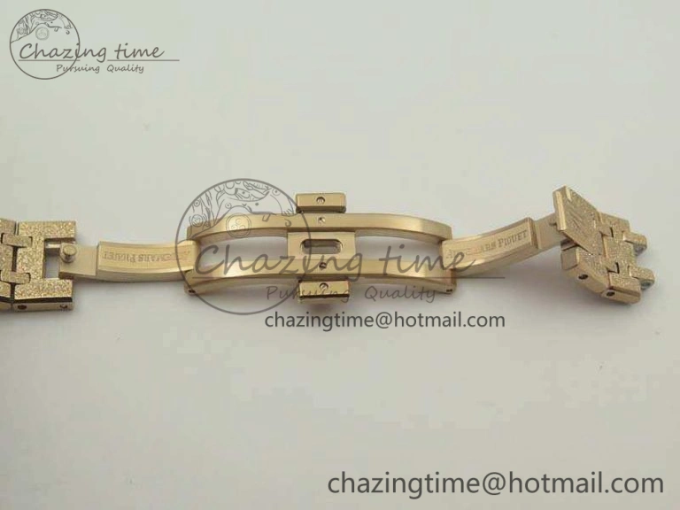 Comfortable Royal Oak 33mm 15000 Satin-Polished RG OM Best Edition Gray Dial On RG Bracelet Quartz 4963