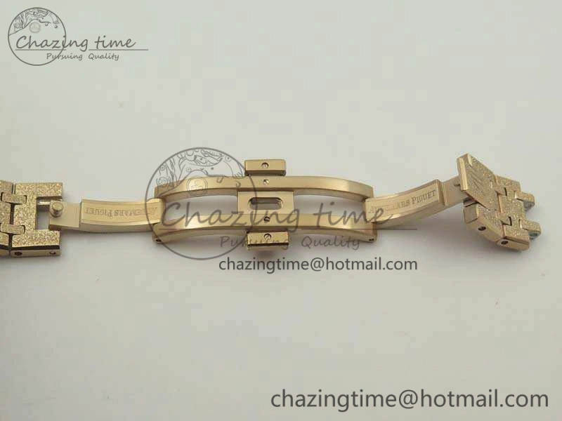 Comfortable Royal Oak 33mm 15000 Satin-Polished RG OM Best Edition Gray Dial On RG Bracelet Quartz 4963
