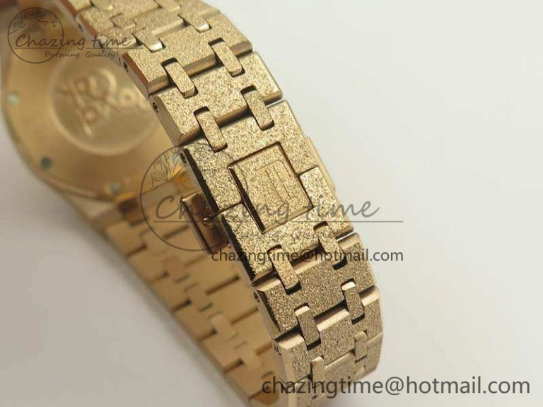 Comfortable Royal Oak 33mm 15000 Satin-Polished RG OM Best Edition Gray Dial On RG Bracelet Quartz 4963