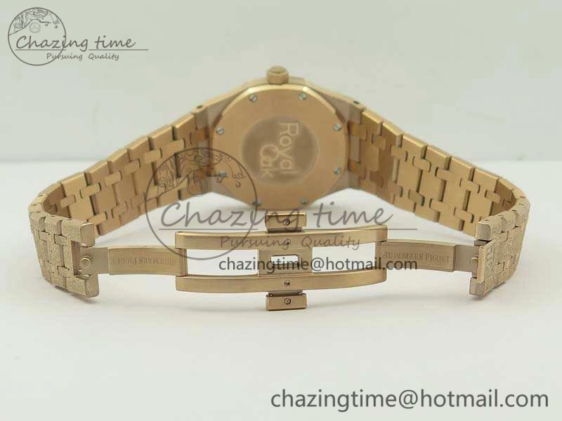 Comfortable Royal Oak 33mm 15000 Satin-Polished RG OM Best Edition Gray Dial On RG Bracelet Quartz 4963
