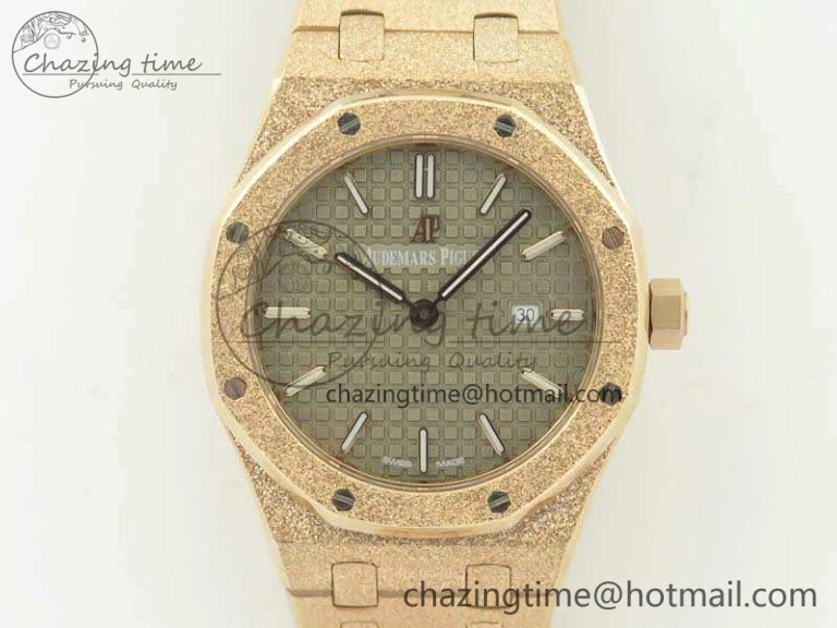 Comfortable Royal Oak 33mm 15000 Satin-Polished RG OM Best Edition Gray Dial On RG Bracelet Quartz 4963