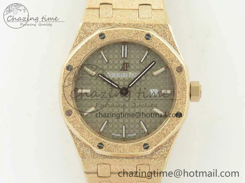 Comfortable Royal Oak 33mm 15000 Satin-Polished RG OM Best Edition Gray Dial On RG Bracelet Quartz 4963