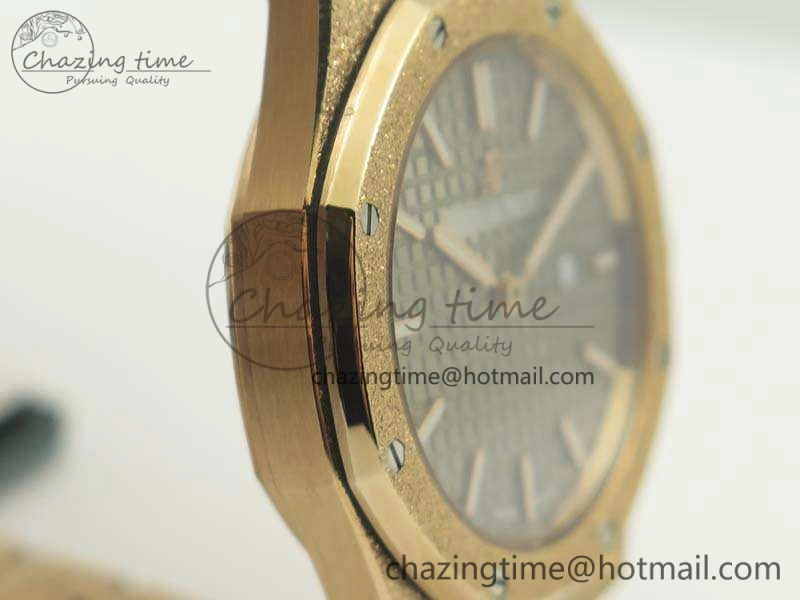 Comfortable Royal Oak 33mm 15000 Satin-Polished RG OM Best Edition Gray Dial On RG Bracelet Quartz 4963