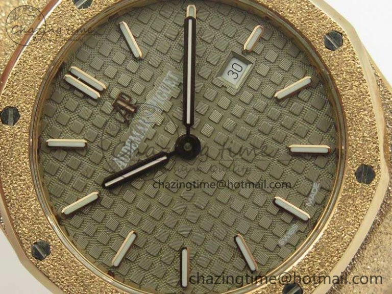 Comfortable Royal Oak 33mm 15000 Satin-Polished RG OM Best Edition Gray Dial On RG Bracelet Quartz 4963