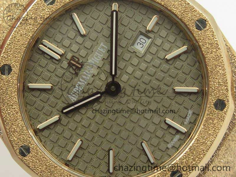 Comfortable Royal Oak 33mm 15000 Satin-Polished RG OM Best Edition Gray Dial On RG Bracelet Quartz 4963