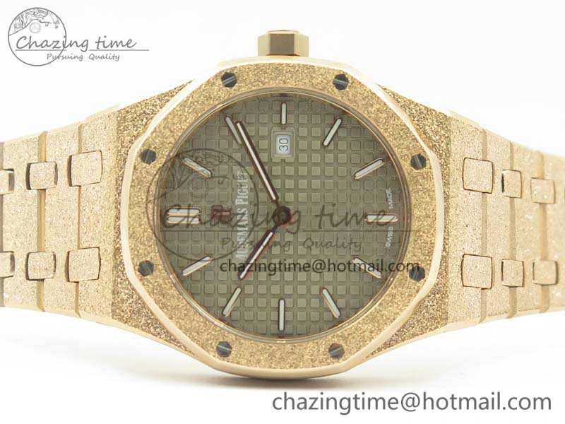 Comfortable Royal Oak 33mm 15000 Satin-Polished RG OM Best Edition Gray Dial On RG Bracelet Quartz 4963