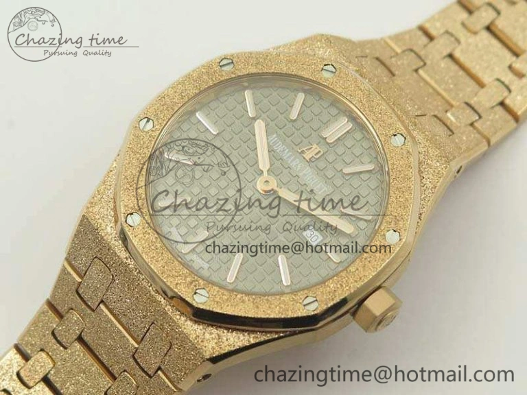Comfortable Royal Oak 33mm 15000 Satin-Polished RG OM Best Edition Gray Dial On RG Bracelet Quartz 4963