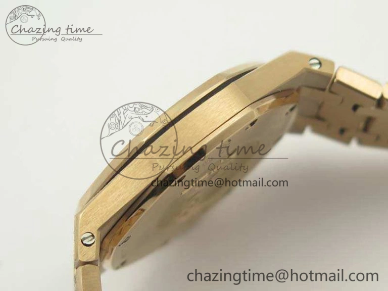 Comfortable Royal Oak 33mm 15000 Satin-Polished RG OM Best Edition Gray Dial On RG Bracelet Quartz 4963