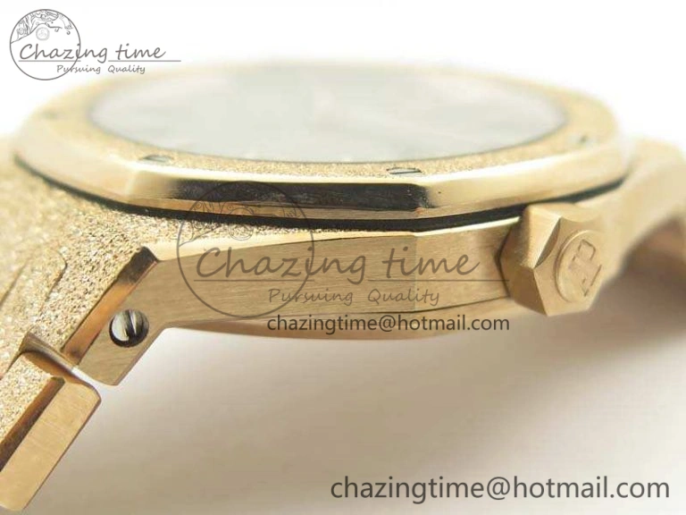 Comfortable Royal Oak 33mm 15000 Satin-Polished RG OM Best Edition Gray Dial On RG Bracelet Quartz 4963