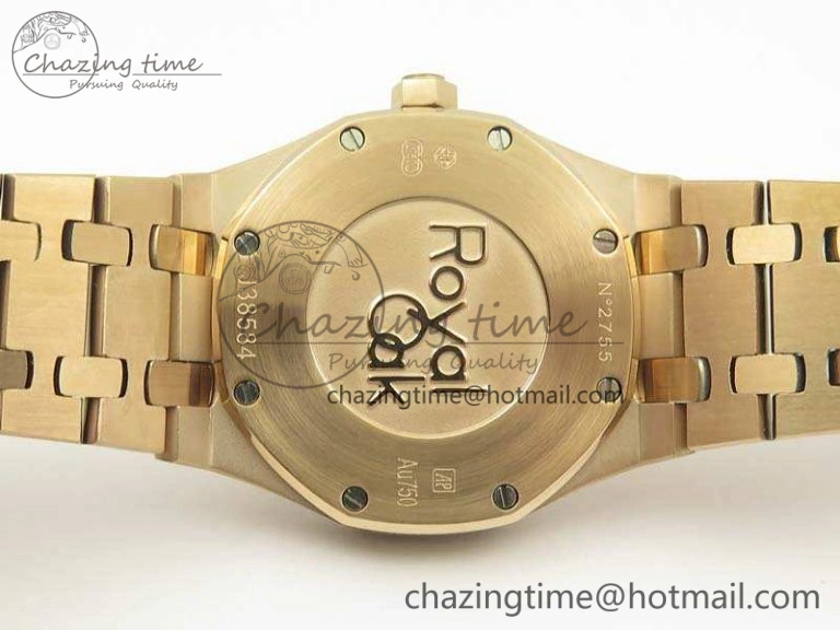 Comfortable Royal Oak 33mm 15000 Satin-Polished RG OM Best Edition Gray Dial On RG Bracelet Quartz 4963