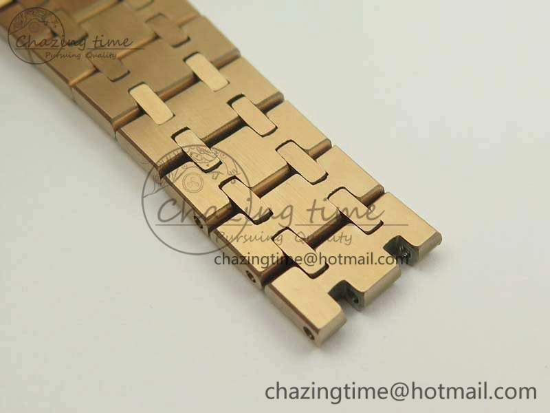 Comfortable Royal Oak 33mm 15000 Satin-Polished RG OM Best Edition Gray Dial On RG Bracelet Quartz 4963
