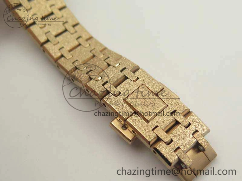 Comfortable Royal Oak 33mm 15000 Satin-Polished RG OM Best Edition Gray Dial On RG Bracelet Quartz 4963