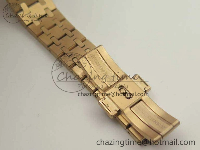 Comfortable Royal Oak 33mm 15000 Satin-Polished RG OM Best Edition Gray Dial On RG Bracelet Quartz 4963