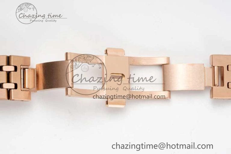 BestValue Royal Oak 33mm Ladies RG 8F Best Edition White Dial Diamonds Bezel on RG Bracelet Quartz 10256
