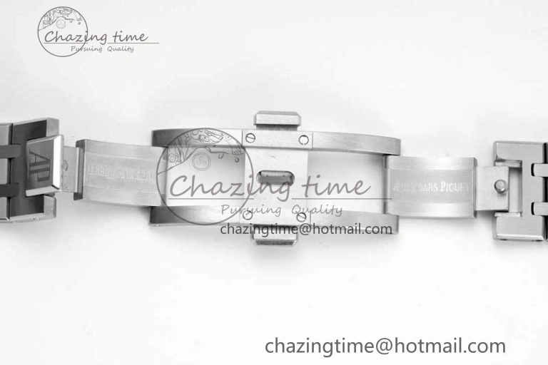 Thermal Royal Oak 33mm Ladies SS 8F Best Edition Black Dial Diamonds Bezel on SS Bracelet Quartz 10251