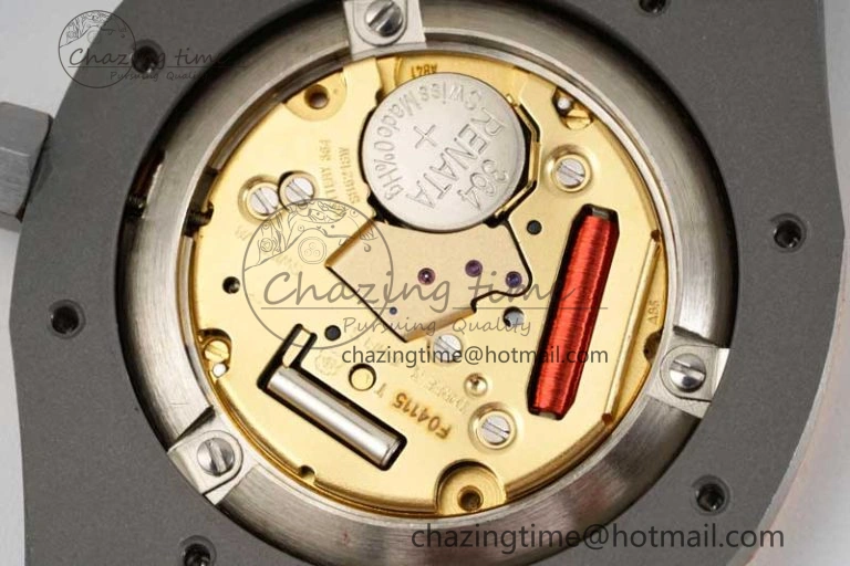 Thermal Royal Oak 33mm Ladies SS 8F Best Edition Black Dial Diamonds Bezel on SS Bracelet Quartz 10251