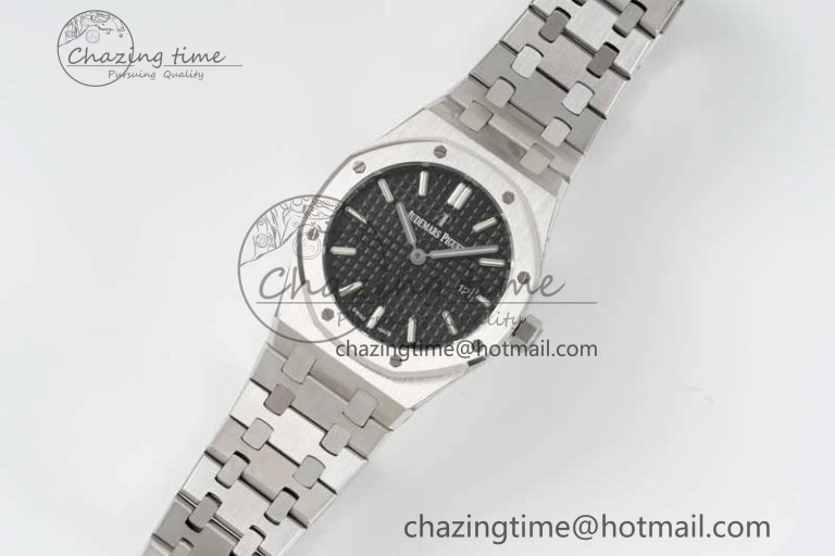 Unique Royal Oak 33mm Ladies SS 8F Best Edition Black Dial on SS Bracelet Quartz 10253