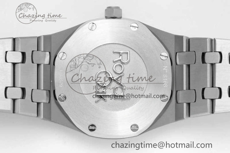 Royal Oak 33mm Ladies SS 8F Best Edition Blue Dial Diamonds Bezel on SS Bracelet Quartz Durable 4782