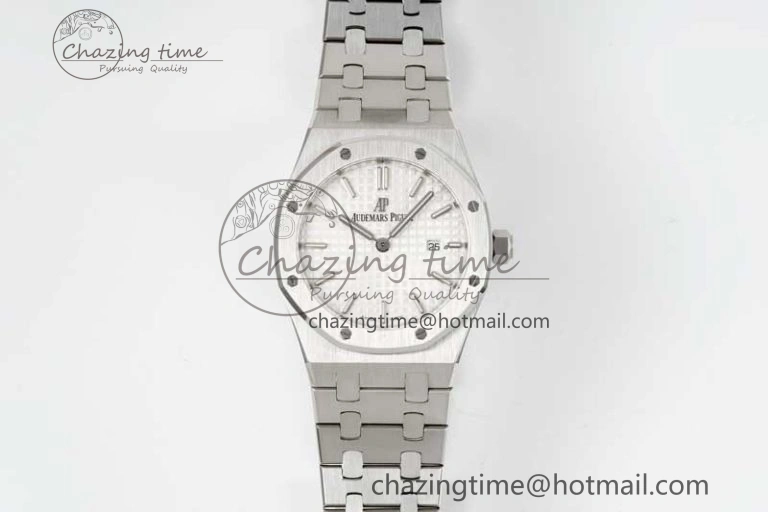 Royal Oak 33mm Ladies SS 8F Best Edition White Dial on SS Bracelet Quartz Durable 4783