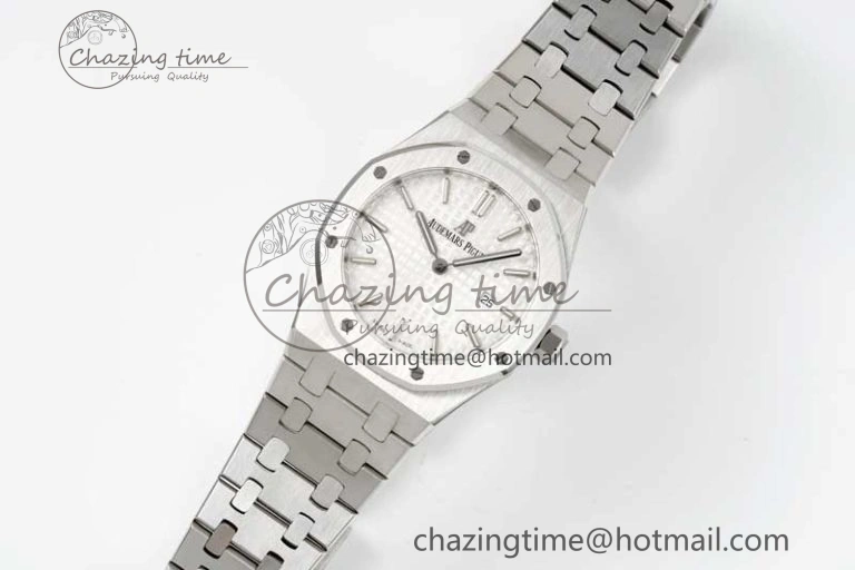 Royal Oak 33mm Ladies SS 8F Best Edition White Dial on SS Bracelet Quartz Durable 4783