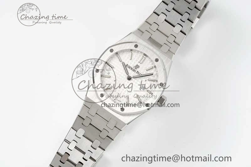 Royal Oak 33mm Ladies SS 8F Best Edition White Dial on SS Bracelet Quartz Durable 4783