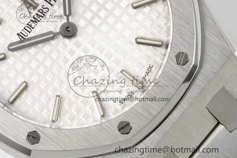 Royal Oak 33mm Ladies SS 8F Best Edition White Dial on SS Bracelet Quartz Durable 4783