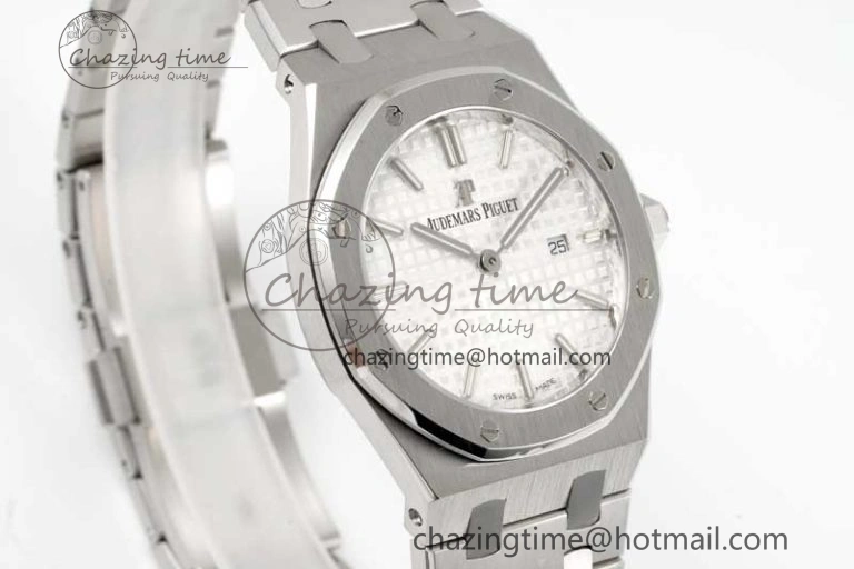 Royal Oak 33mm Ladies SS 8F Best Edition White Dial on SS Bracelet Quartz Durable 4783
