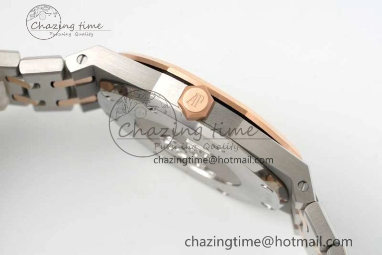 OdorResistant Royal Oak 33mm Ladies SS RG 8F Best Edition White Dial Diamonds Bezel on SS RG Bracelet Quartz 4781