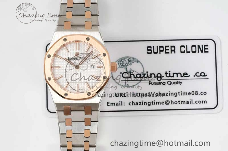 Royal Oak 33mm Ladies SS RG 8F Best Edition White Dial on SS RG Bracelet Quartz Casual 10245