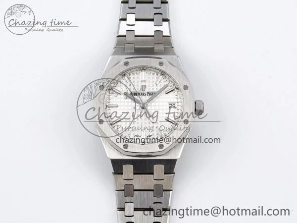 Durable Royal Oak 34mm SS ZF 1:1 Best Edition White Textured Dial on SS Bracelet A 4460