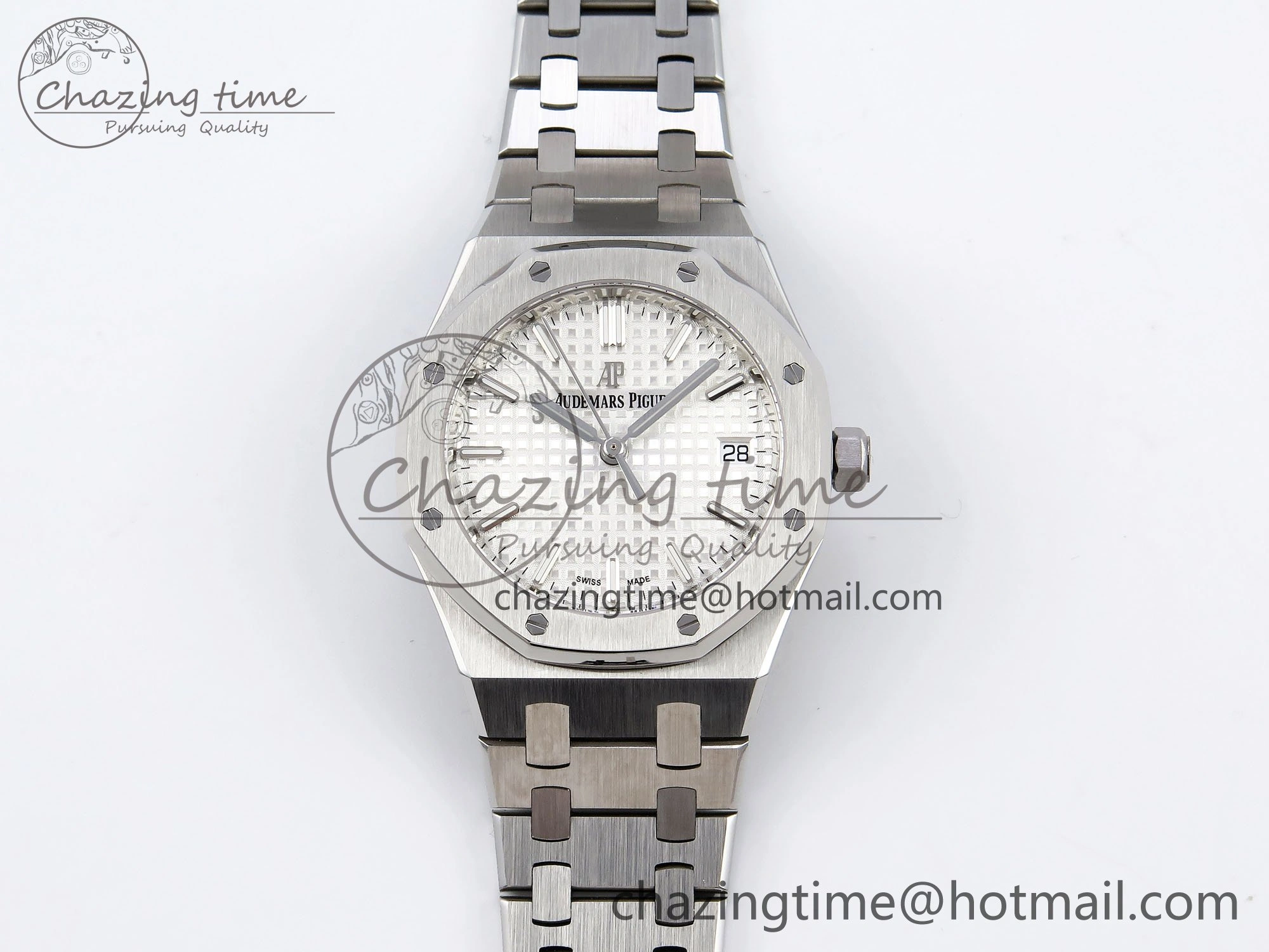 Durable Royal Oak 34mm SS ZF 1:1 Best Edition White Textured Dial on SS Bracelet A 4460