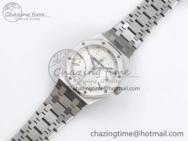 Durable Royal Oak 34mm SS ZF 1:1 Best Edition White Textured Dial on SS Bracelet A 4460
