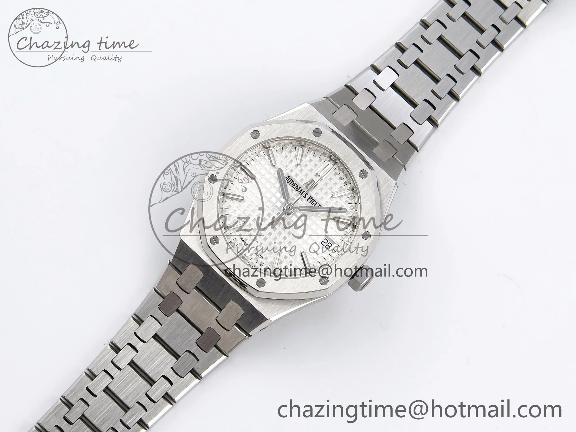 Durable Royal Oak 34mm SS ZF 1:1 Best Edition White Textured Dial on SS Bracelet A 4460