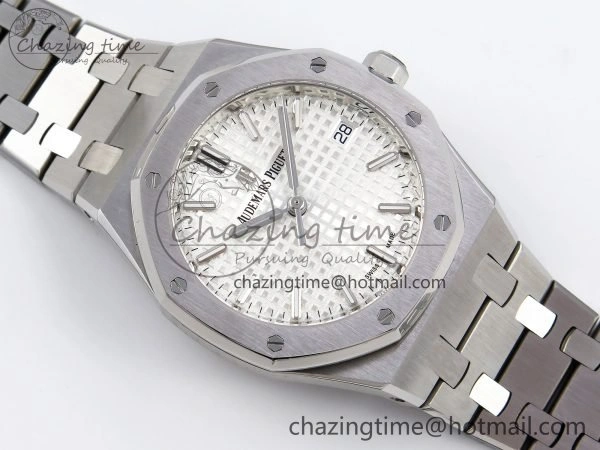 Durable Royal Oak 34mm SS ZF 1:1 Best Edition White Textured Dial on SS Bracelet A 4460