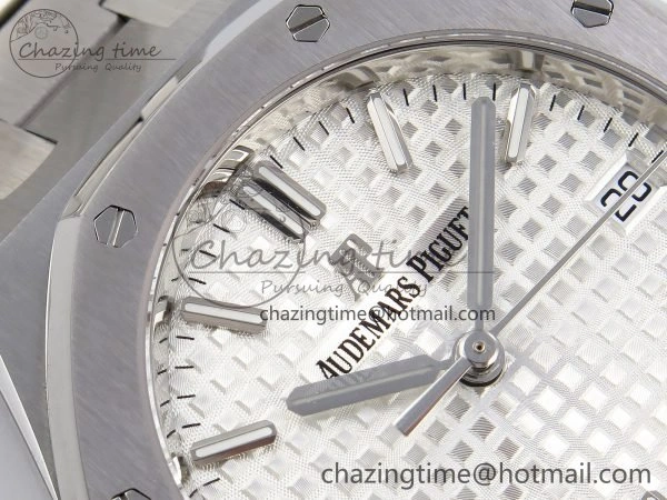 Durable Royal Oak 34mm SS ZF 1:1 Best Edition White Textured Dial on SS Bracelet A 4460