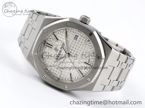 Durable Royal Oak 34mm SS ZF 1:1 Best Edition White Textured Dial on SS Bracelet A 4460
