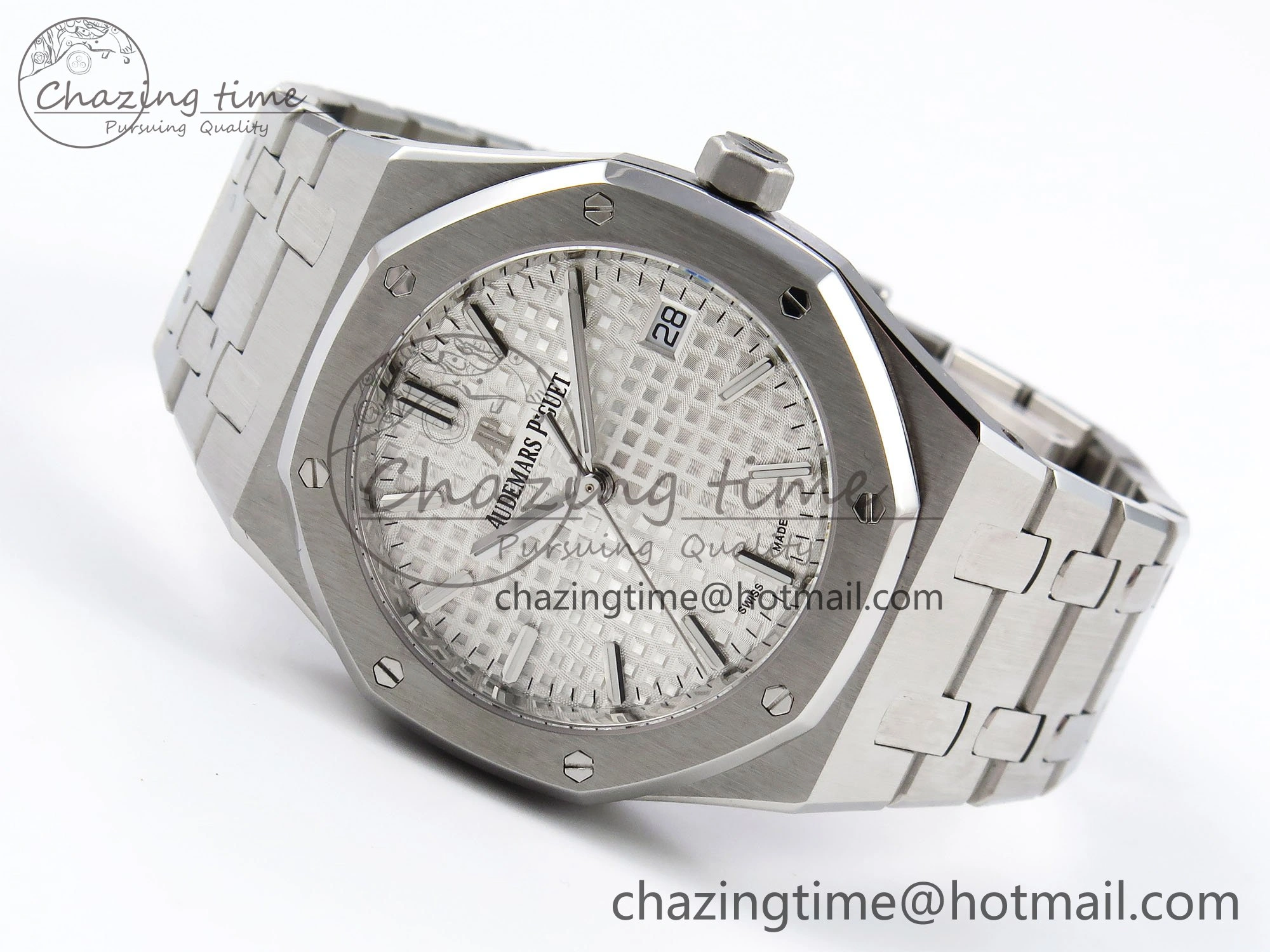 Durable Royal Oak 34mm SS ZF 1:1 Best Edition White Textured Dial on SS Bracelet A 4460